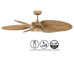 Lucci Air Plafondventilator Bali Naturel incl. 18Watt Led Ø 132cm
