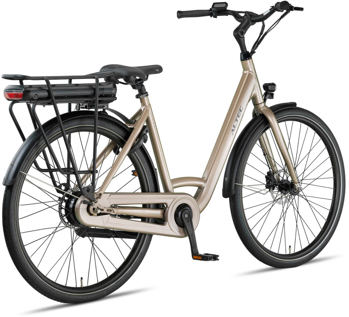 Altec Orion - Elektrische Stadsfiets - Elektrische Damesfiets - Hydraulische schijfremmen - Achterwielmotor - 28 inch - 52 cm - Pearl thumbnail 3