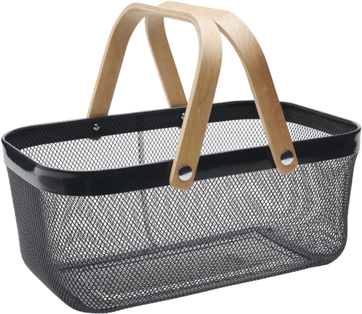 Guillouard metalen mand - 16 liter opbergmand - donkergrijs metaal - 24 x 40 x 17 cm