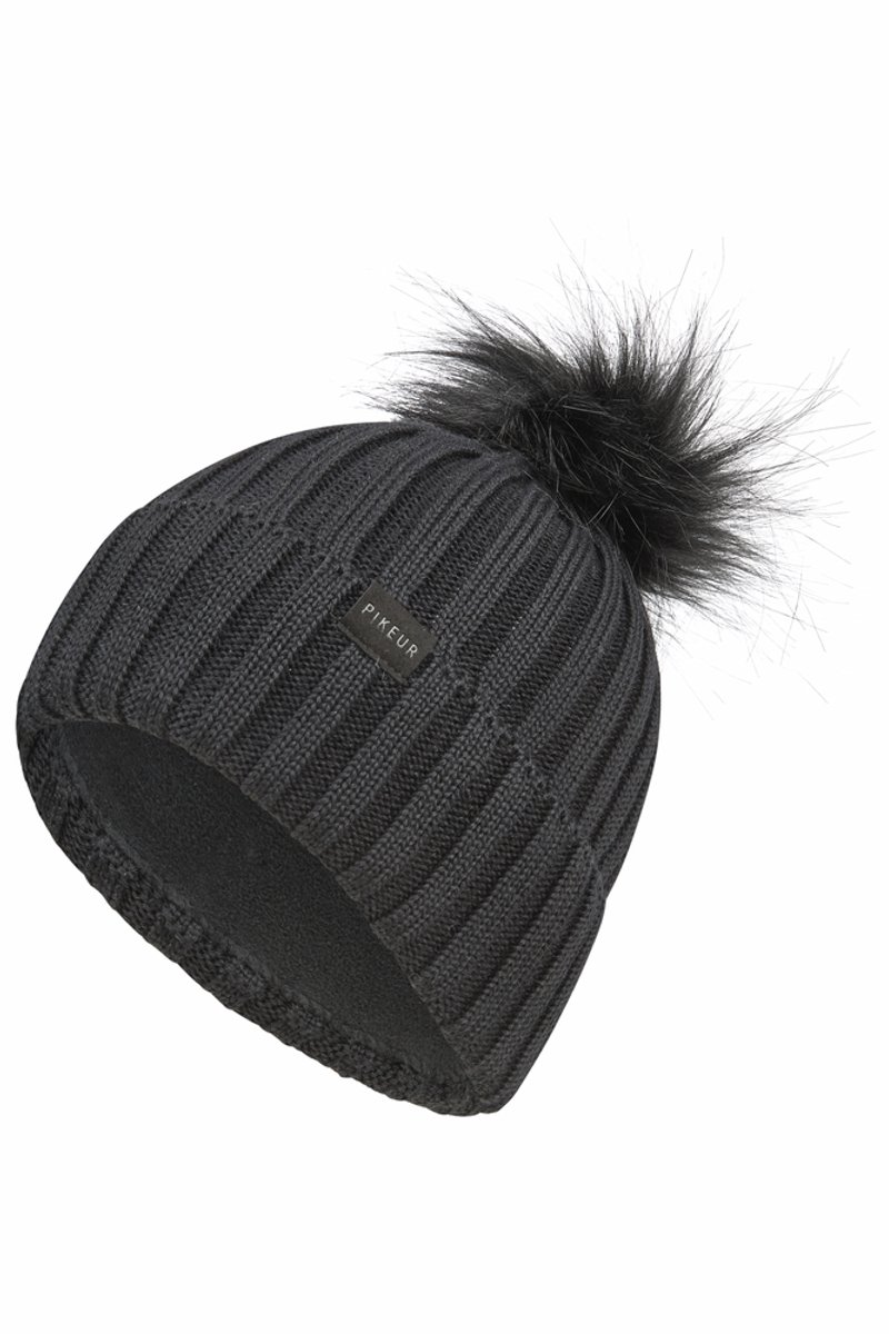 Pikeur FW25 Pikeur Beanie Pompom Zwart 55/57