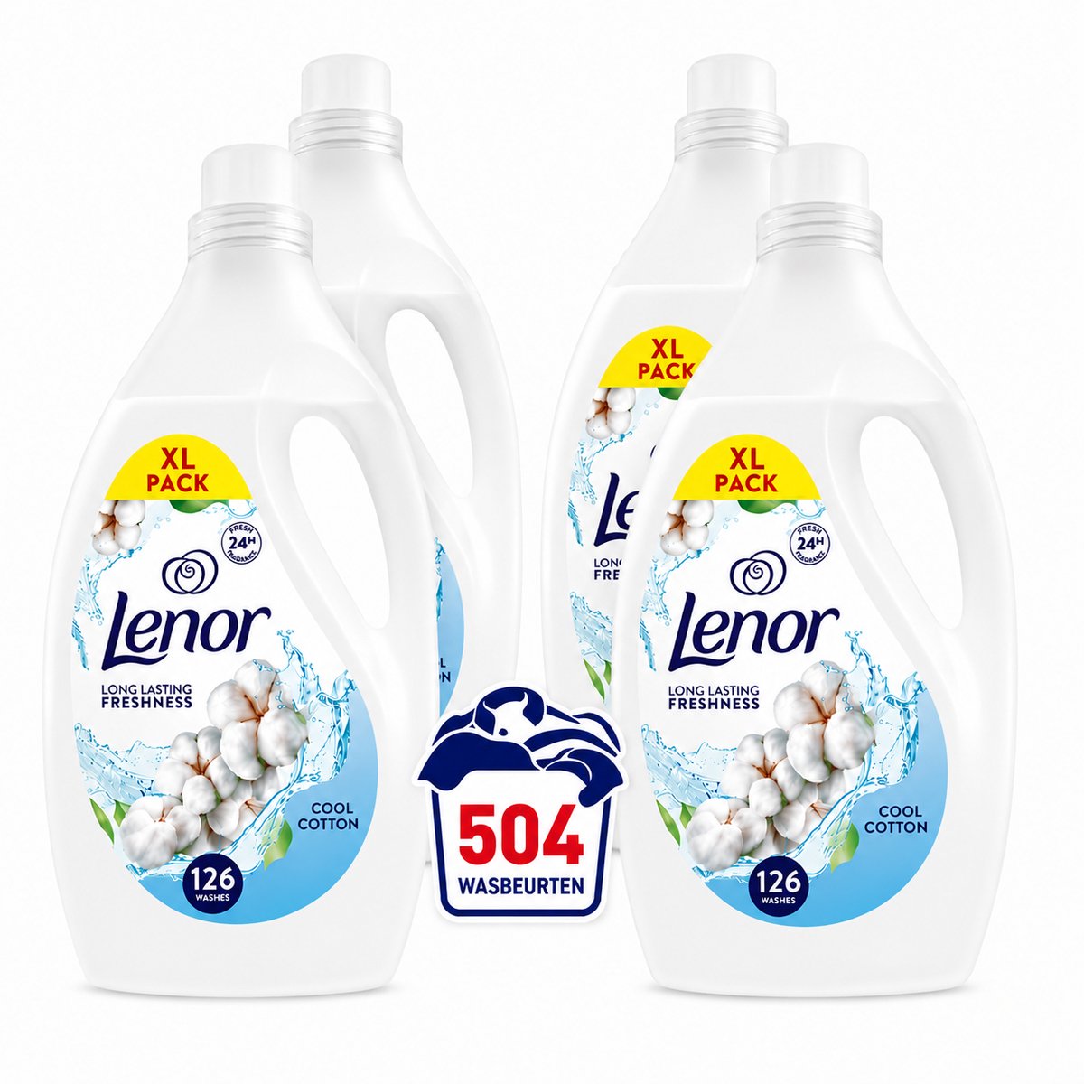 Lenor Wasverzachter Katoen – 4 x 126 wasbeurten – XL Voordeelverpakking