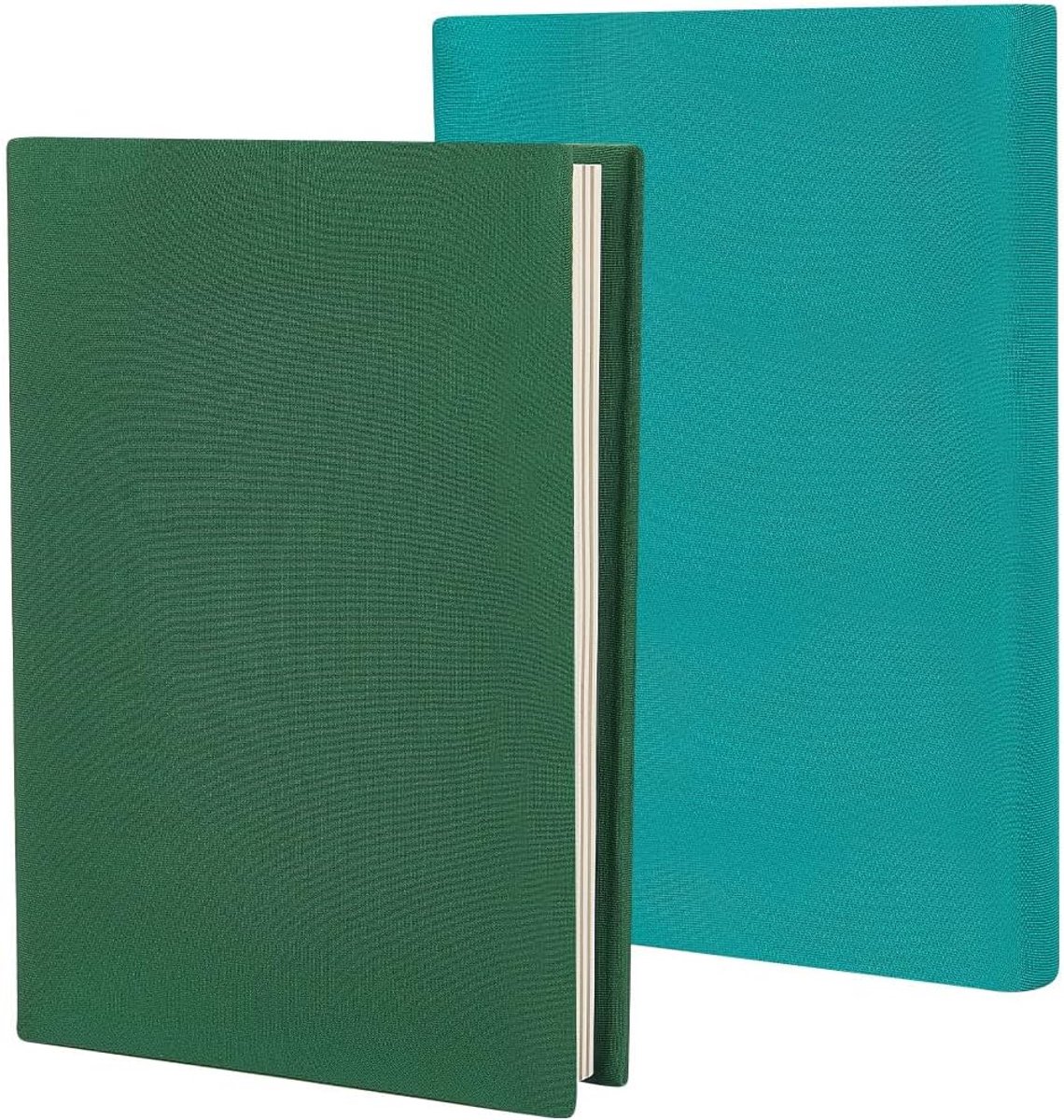 SnelShoppen - 2 Stuks Stretch Boekomslagen Groene Boek Covers 7 x 13 Inch Wasbare Katoenen Notitieboek Beschermhoes Geschikt voor Hardcovers en Paperb