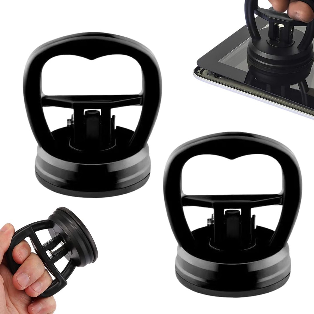 SnelShoppen - 2-Delige Auto Suction Cup Reparatie Kit met Sterke Zuignap Zwart Dents Verwijder Puller Standaard Maat voor Professionele Resultaten