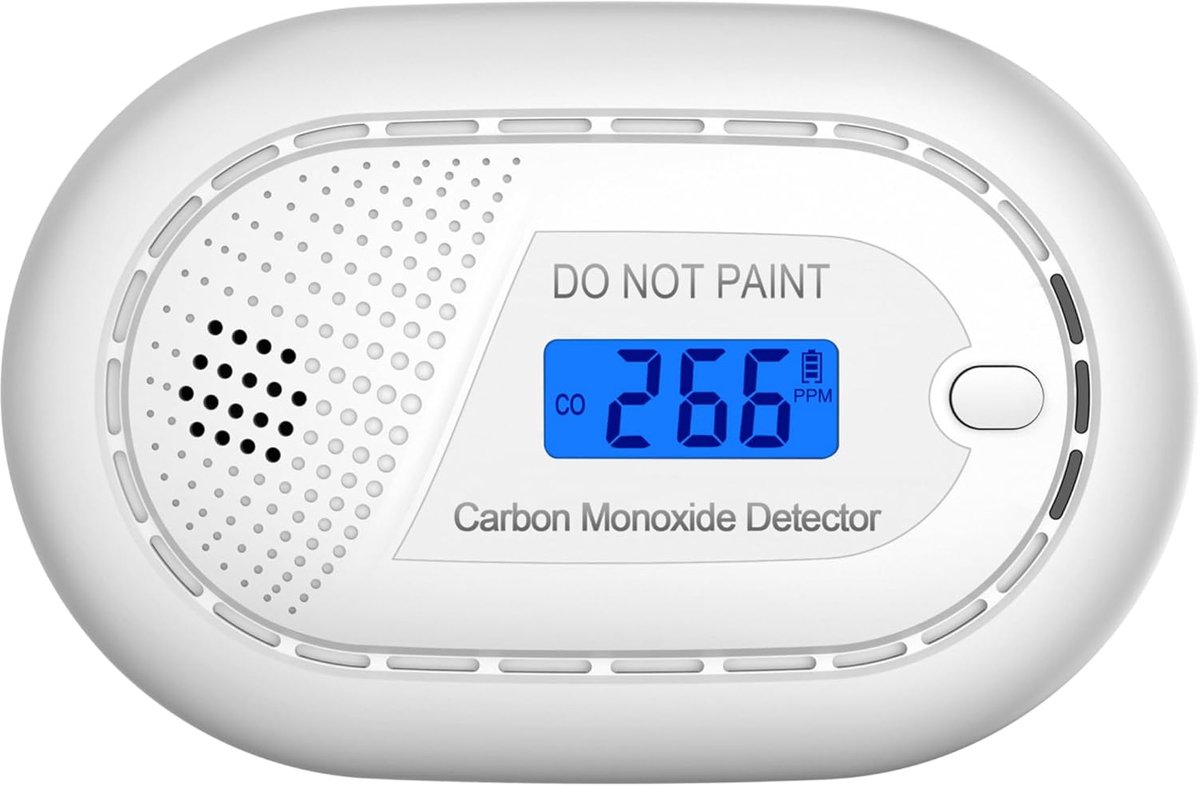 SnelShoppen - CO Detector Standalone met 10 Jaar Batterij - Koolmonoxide Alarm met LCD Scherm, 85 dB Geluid, Real-time CO Meting en Veiligheid voor Th