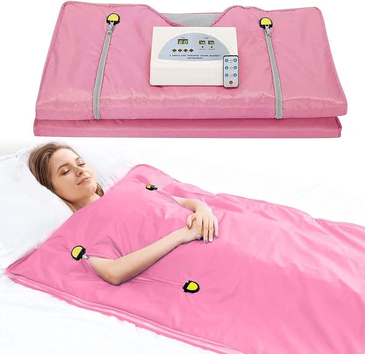 SnelShoppen - Sauna 2 Zone Digitale Home Sauna Blanket - Draagbare Infrarood Sauna met 4 Veiligheidsbeschermingen - Oxford Sauna Dekentje voor Ontspan
