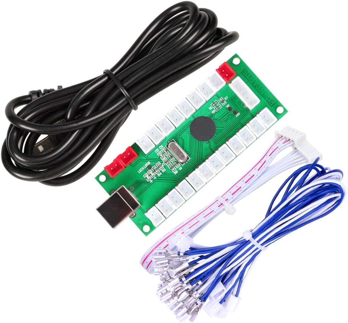 SnelShoppen - Zero Delay USB Encoder voor PC Games Controller - Arcade Joystick Mame Jamma Onderdelen - 5 Pin Joystick + Happ Knoppen - Voor Windows X