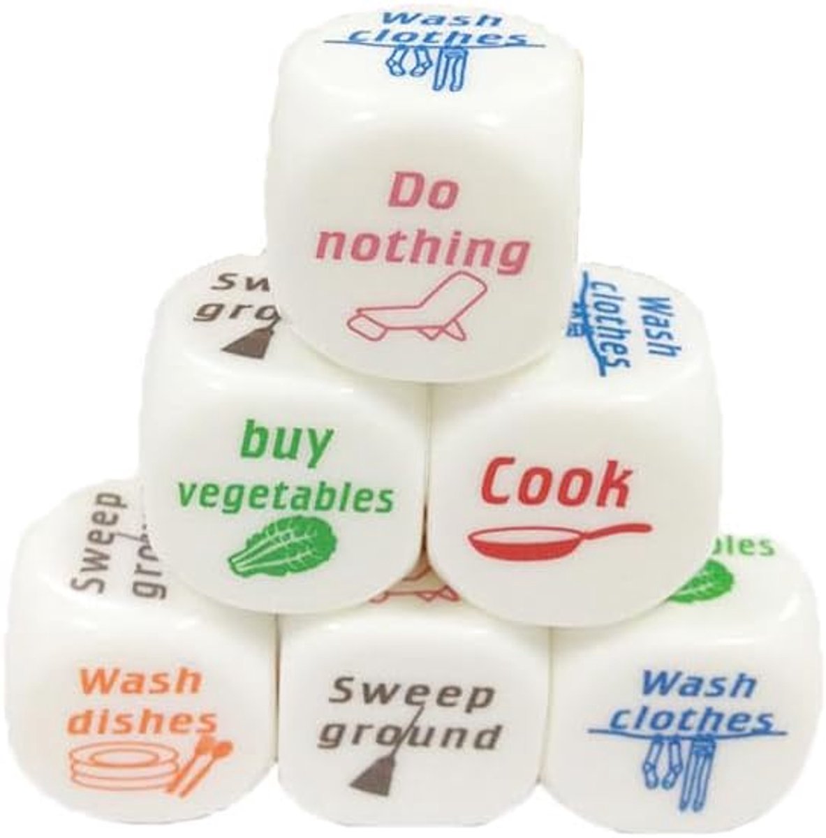 SnelShoppen - Speelstenen Dice Set 6 Stuks - Duurzaam Acryl - Educatieve Speelgoed voor Kinderen - Ideaal voor Feesten en Spelletjesavonden