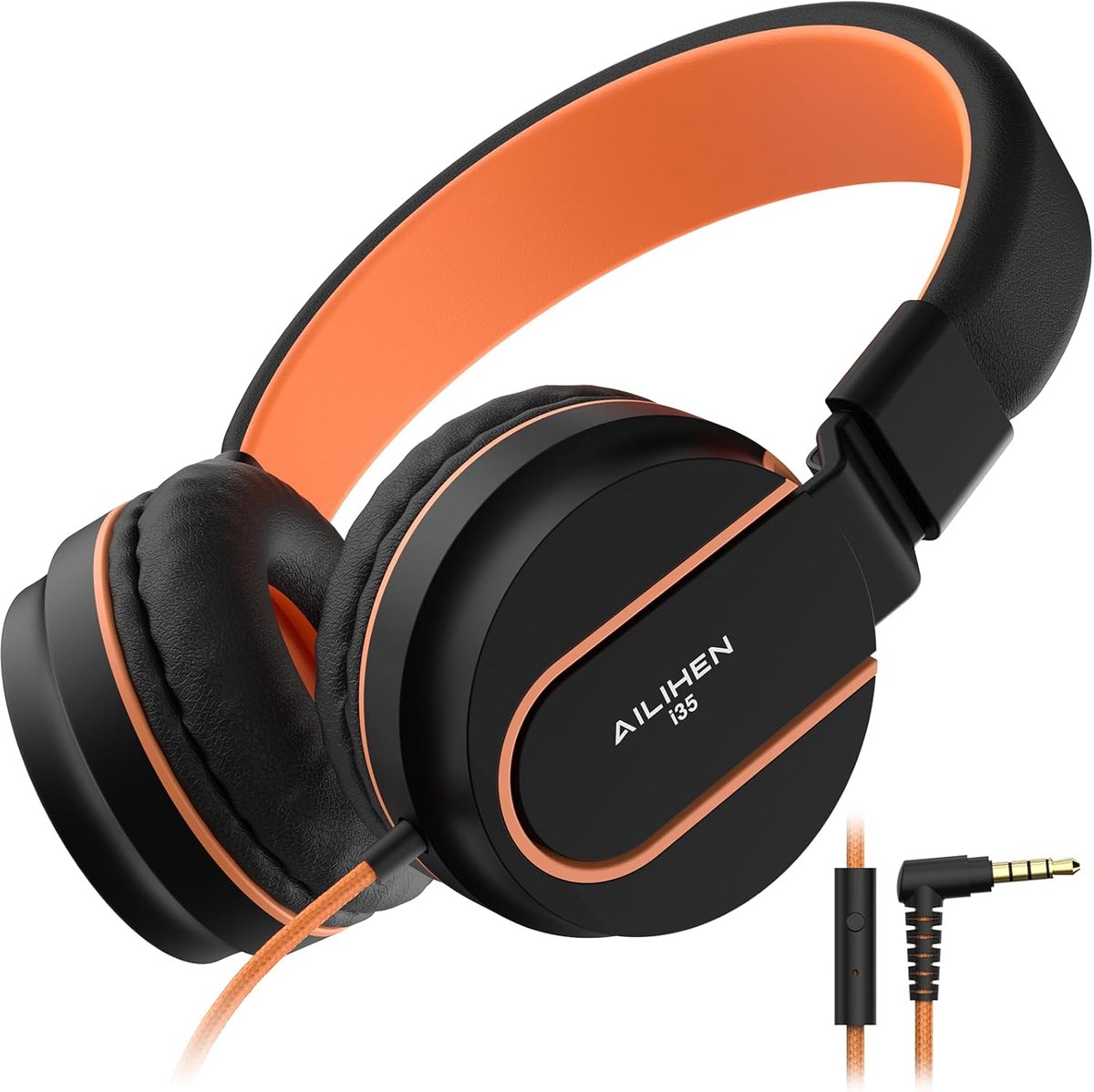 SnelShoppen - Ailihen I35 Kinderhoofdtelefoon Met Microfoon 93dB Lichtgewicht Opvouwbare Bedrade Headset Voor School Online Cursussen Chromebook Mobie