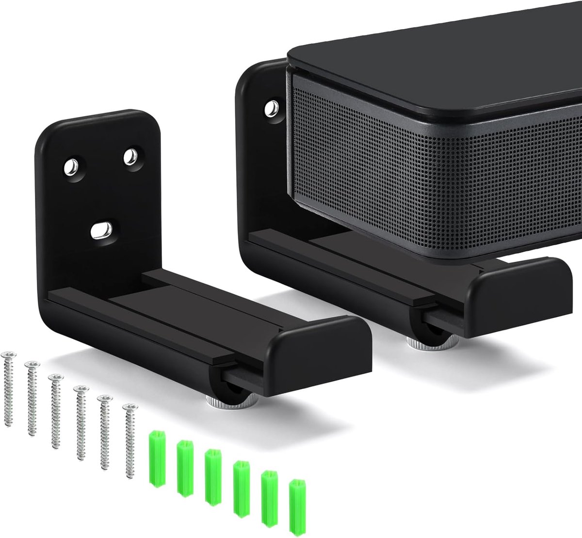 SnelShoppen - Soundbar Wandbeugel 2PCS Universele Speaker Wall Mount Bracket Tot 20kg, Diepte Instelbaar 8.5-13.5cm, Compact Design Voor TV Geluid