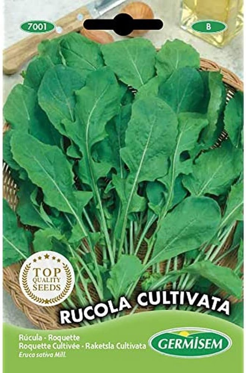 SnelShoppen - Arugula Zaden 8g - Kruidige Rucola Zaden voor Thuis Tuinieren - Snelle Groei, Perfect voor Salades en Groenten - Spicy en Notige Smaak