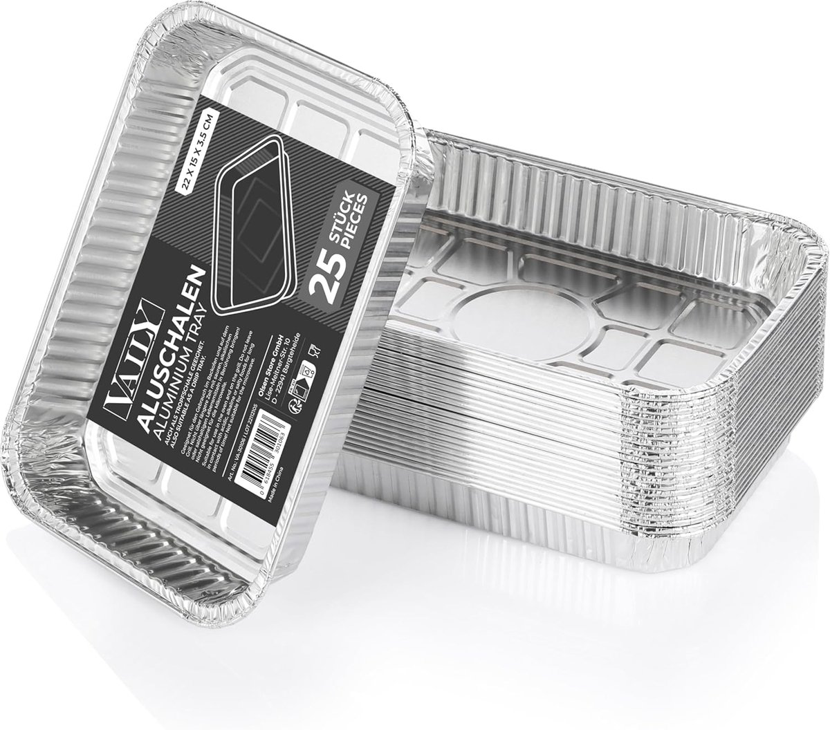 SnelShoppen - Alu Drip Trays Set van 25 - Veggie Alu Dishes Grill Dishes - Ondersteuning voor Gasgrill, Houtskoolgrill & Elektrische Grill als Vetopva