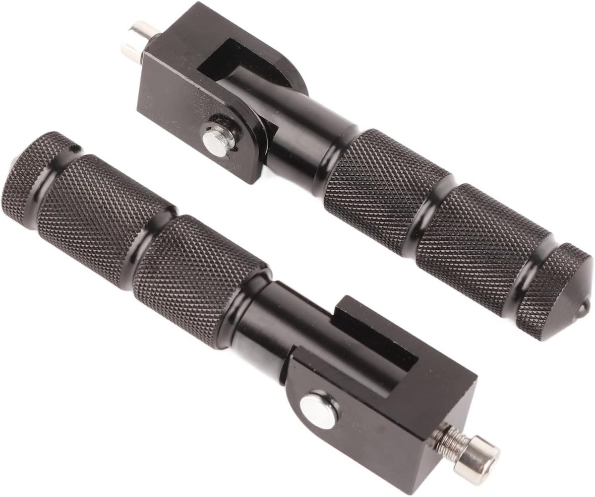 SnelShoppen - Universele 8mm Vouwbare Aluminium Voetsteunen voor Motorfietsen, 90° Opklapbaar, 129mm Lengte, Comfortabele Voetsteunen voor Motoren en
