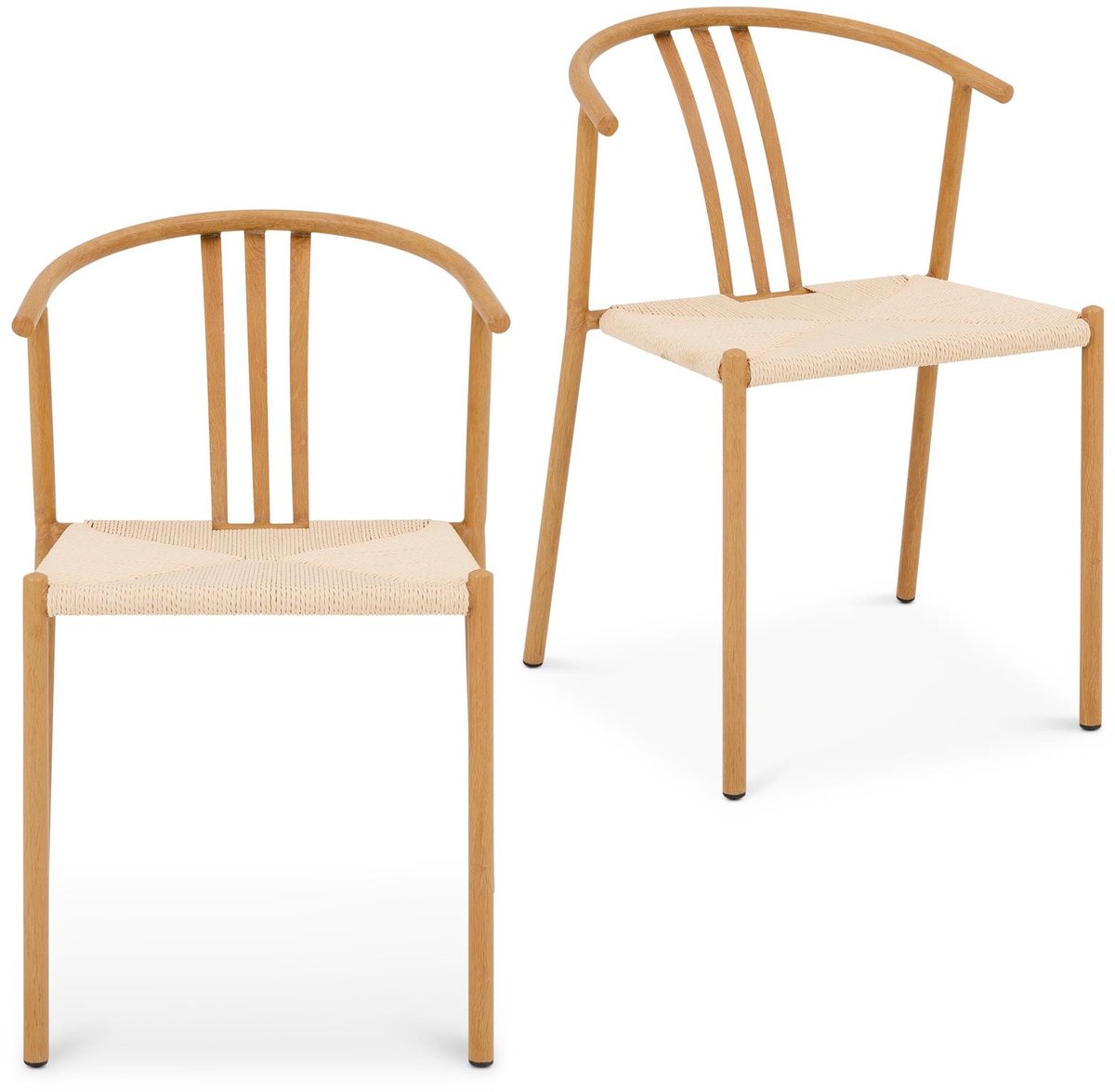 Eetkamerstoelen AVA, set van 2 – lichtbruin