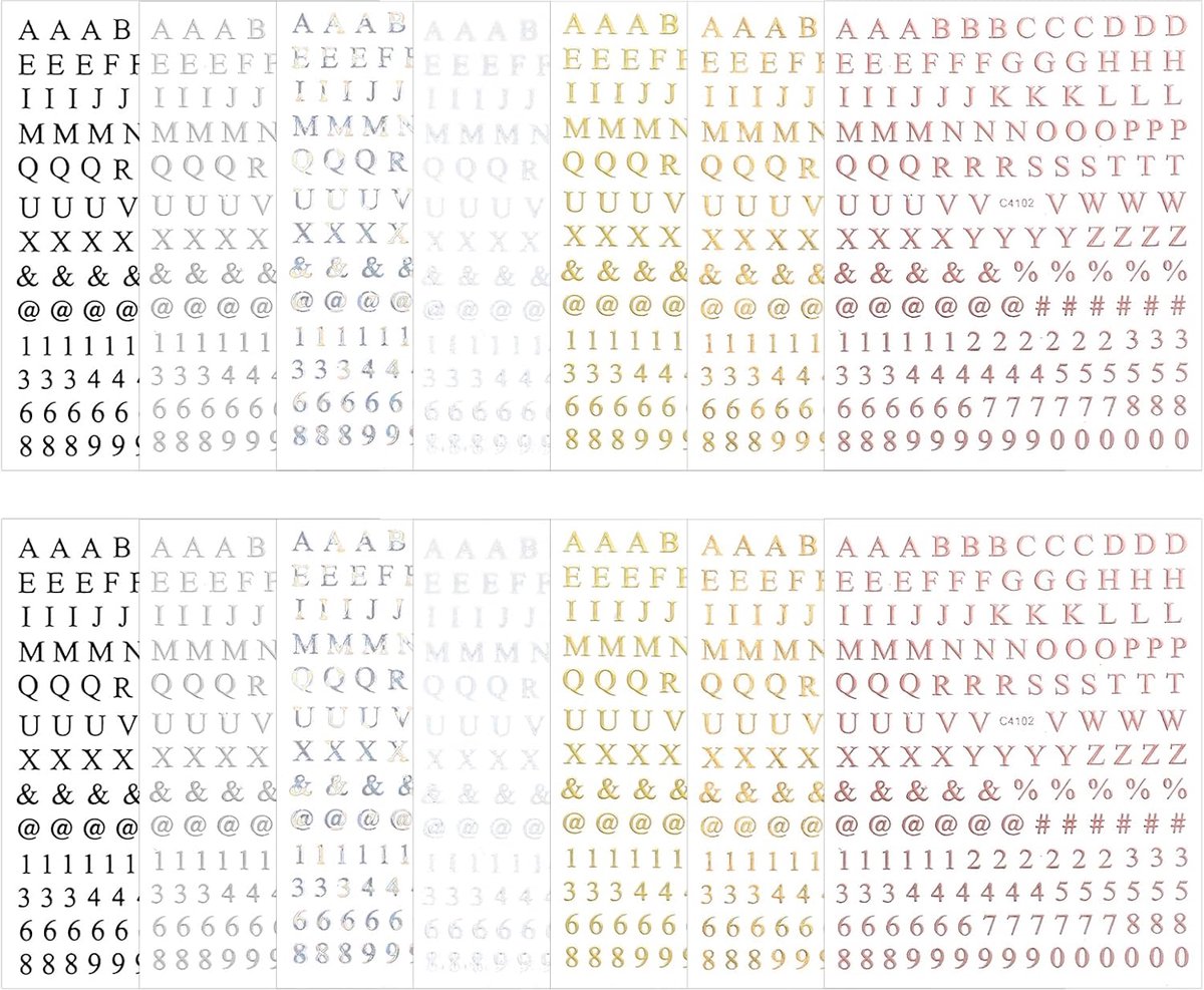 SnelShoppen - 14 Bladen Nail Stickers Letters Zelfklevend Luxe DIY Retro Nagelstickers Multicolor voor Feest, Bruiloft, Thuis en Nagelsalons