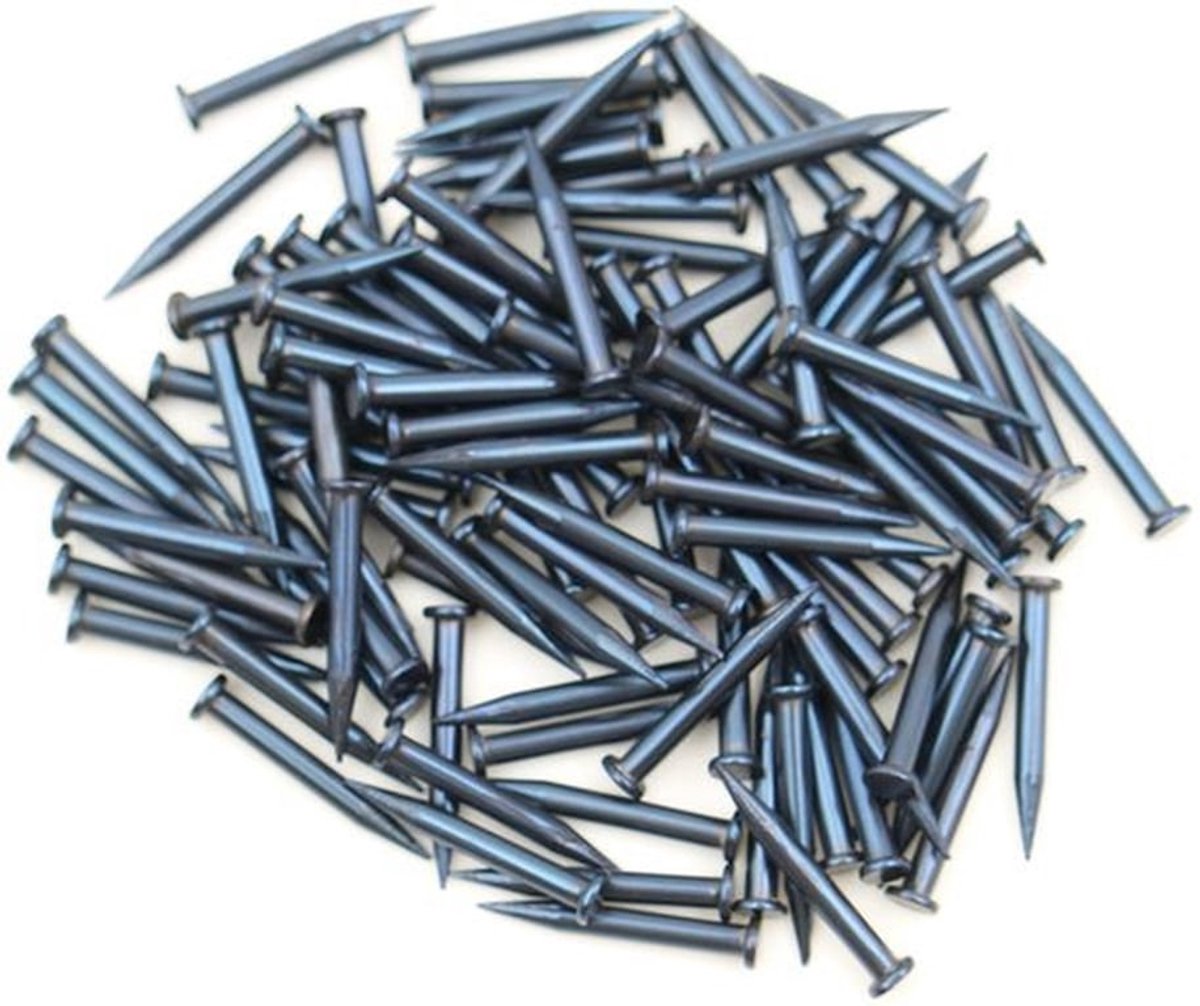 Stalen spijkers 100x 1,2 x 10 mm - Geslagen punt - Platte kop - Blauw