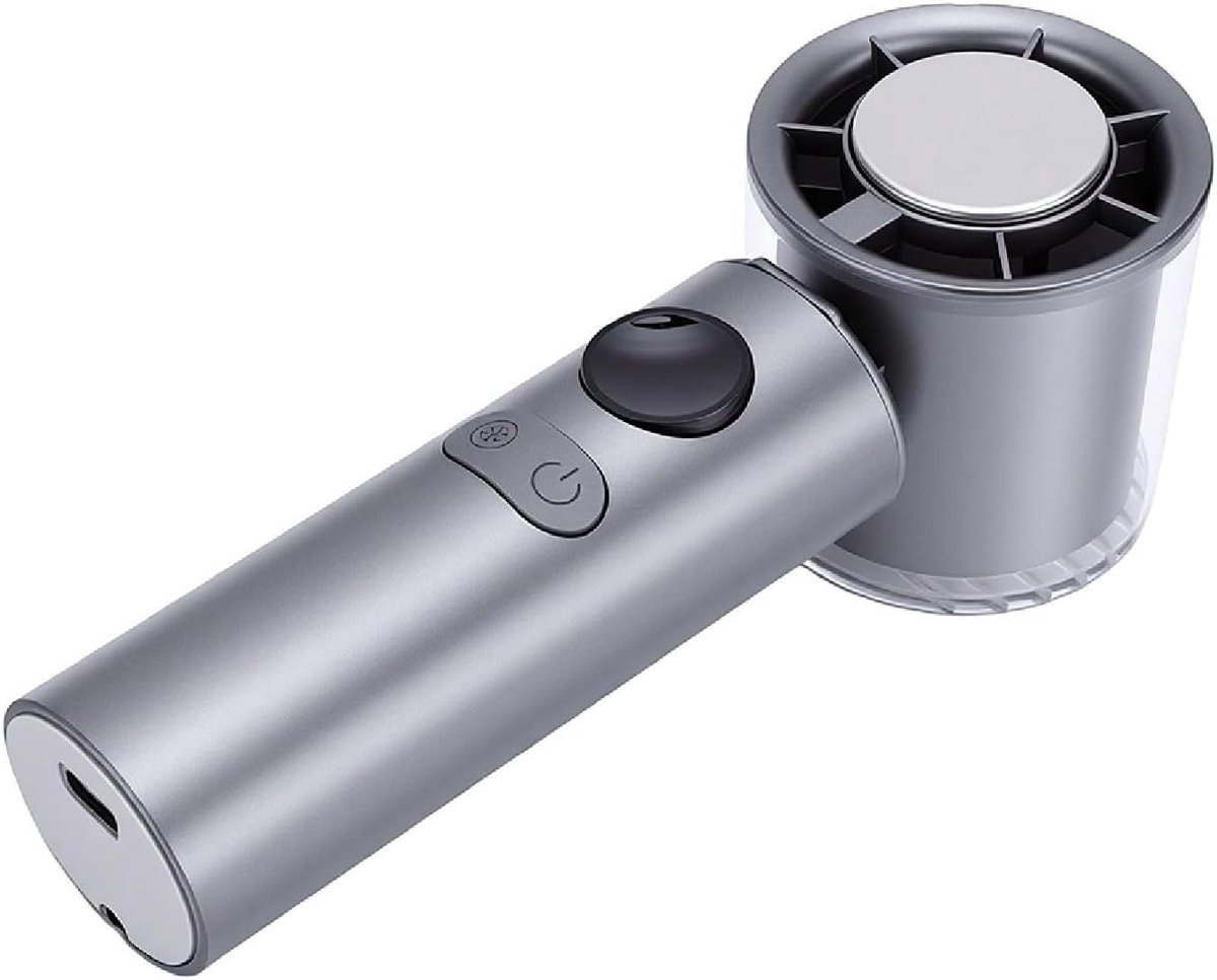 Oplaadbare Handventilator - Persoonlijke Koeler - Blijf Koel - IJskoeling Technologie - 3000 mAh Batterij - Grijs