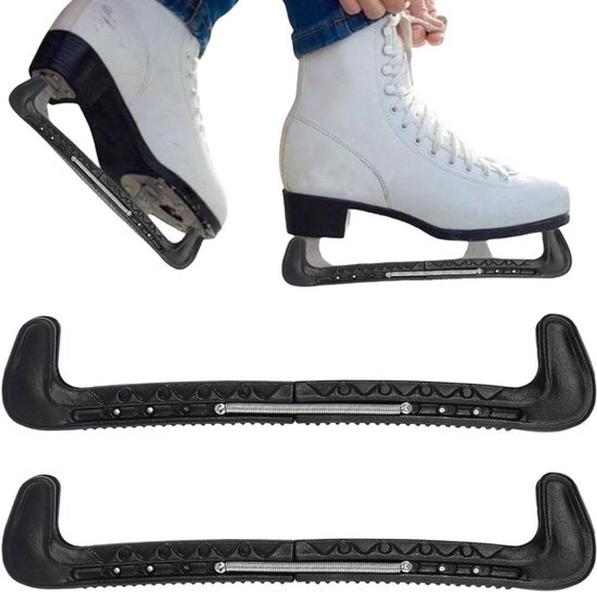 Schaatsbeschermers verstelbaar met veer accessoires voor hockey, kunstschaatsen - 1 paar