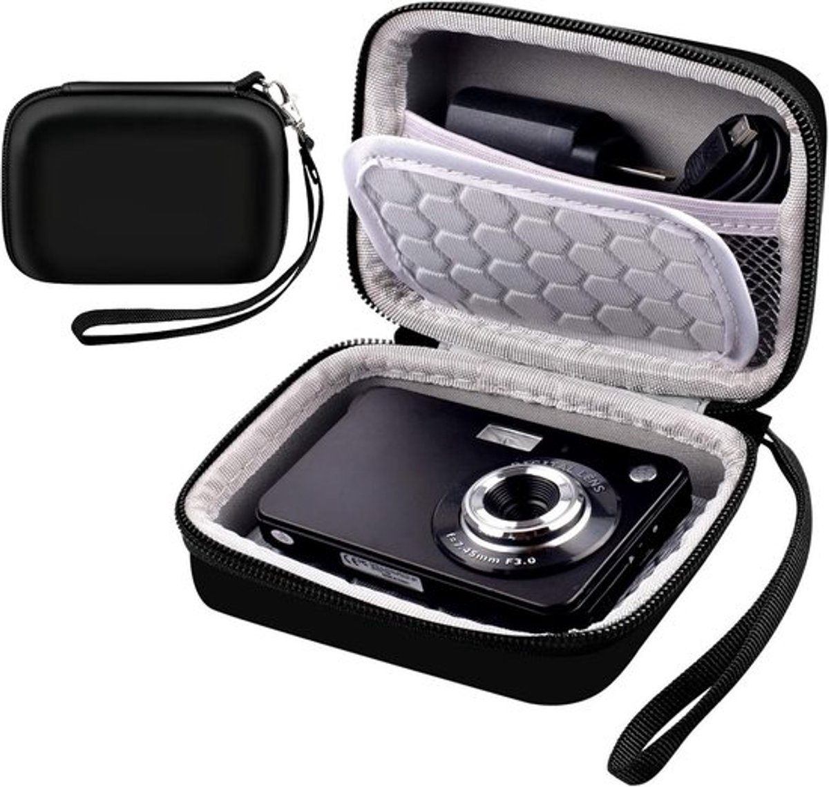 Harde cameratas - Schokbestendige draagtas - Multifunctionele cameratas - DSLR-camerarugzak voor volwassenen/kinderen (zwart)