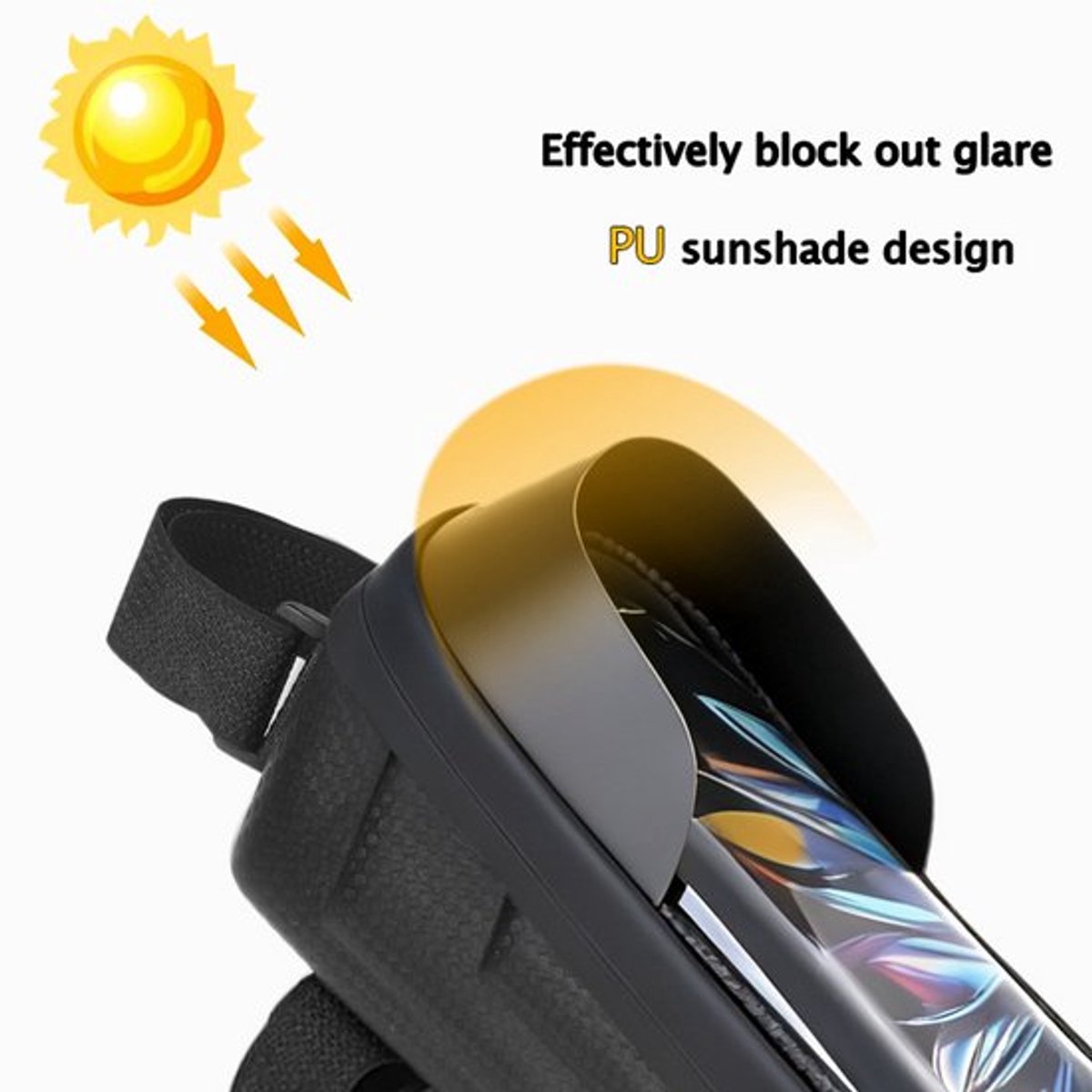 Fiets-telefoonhouder / Stuurtas (voorop gemonteerd) — Waterdicht fietsaccessoire met harde EVA-buitenkant — Fiets-telefoontas — Telefoontas voor e-bikes — Met touchscreen-compatibiliteit en regenhoes — Geschikt voor telefoons tot 6,9 inch