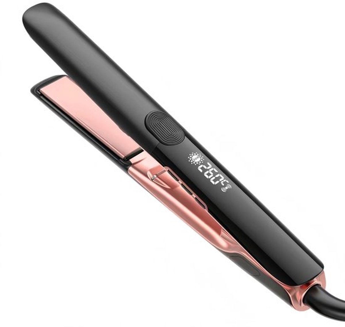 Stijltang 1 inch stijltang en krultang 2-in-1 ionische stijltang met dubbele spanning en hittebestendige siliconen voor minder pluis, glanzender en gladder haar