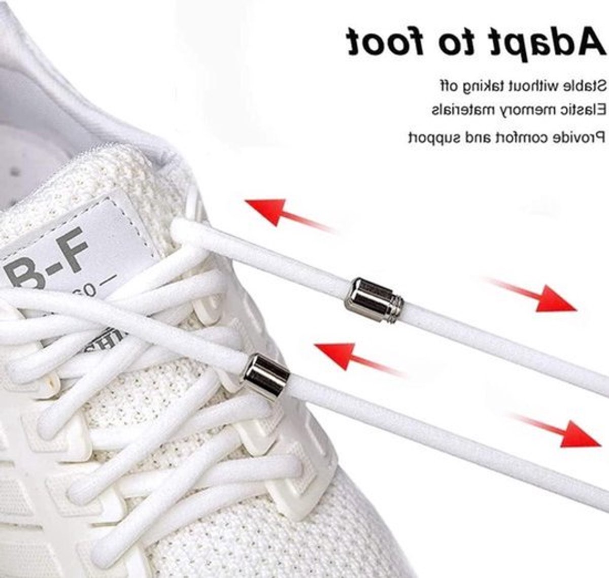 6 paar metalen sluitingen elastische veters zonder strikken voor wandelschoenen