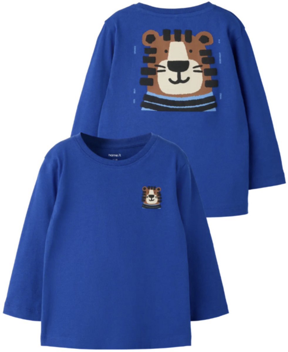 Name It - T-shirt - Longsleeve - NMMLUCCAN - Tijger - Backprint - Maat 80