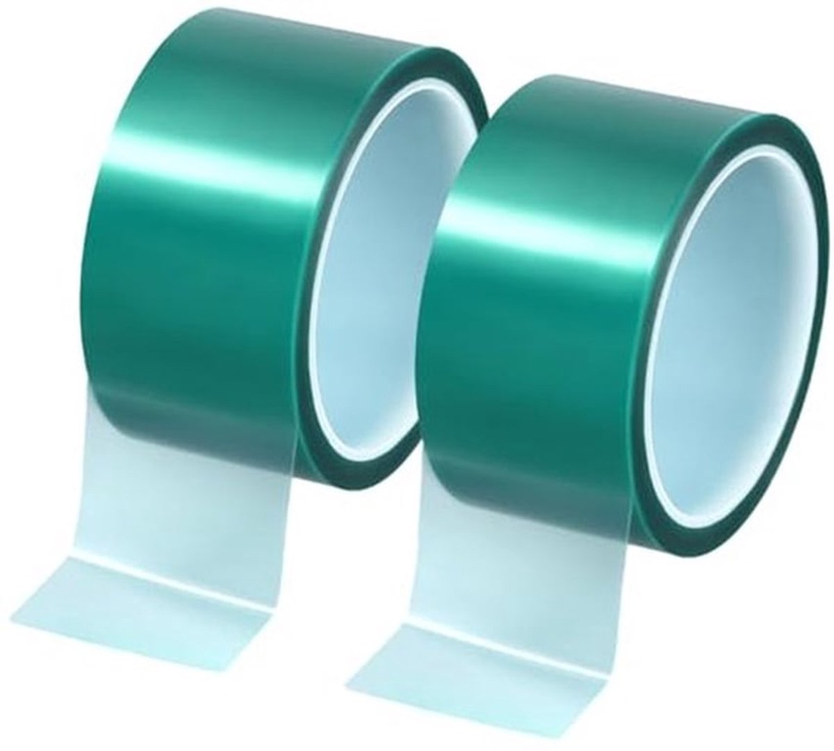 ® 2 rollen hittetape voor sublimatie, 50 mm x 33 m, plakband, hittebestendig temperatuurbestendig tot 230 °C, voor elektronica, printplaten, thermische overdracht (groen)