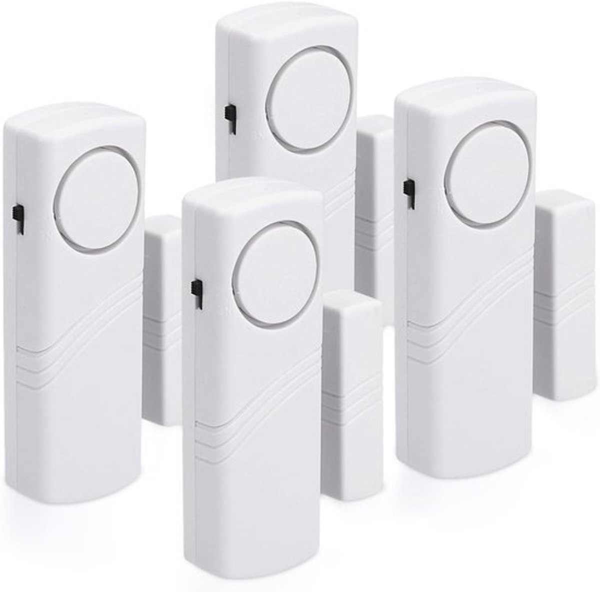 4-delige deur- en raamalarmset - Draadloos anti-inbraakalarm - Inbraak in huis - Magnetisch bediend - 100 dB