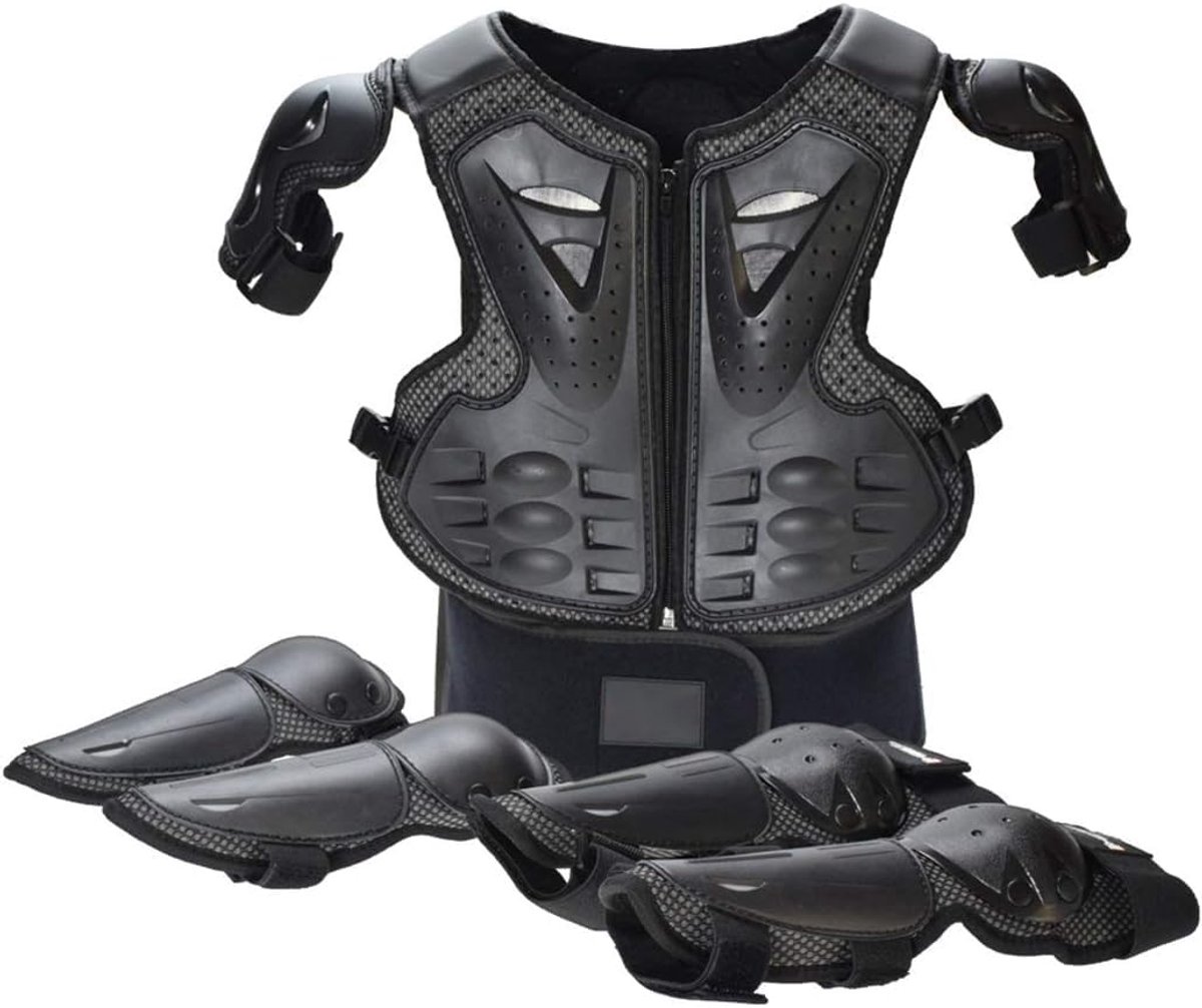 SnelShoppen - 5PCS Kinderen Beschermset - Ademend Knie, Elleboog en Borstbeschermer - Veiligheidssportuitrusting voor Fietsen, Skateboarden en Buitens