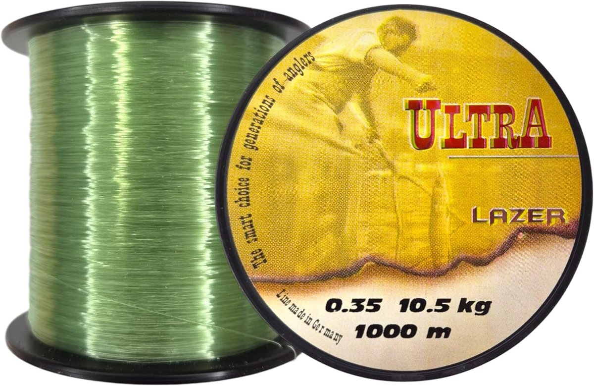 SnelShoppen - Ultra Monofilament Vislijn 1000m DIA 0.35mm Test 10.5kg Groen - Karper, Snoek, Snoekbaars Hengellijn - Spinner Vissen - Nylon Draad voor