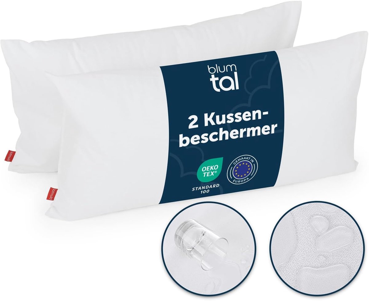 Set van 2 Waterdichte Kussenhoezen 40 x 60 cm - Ademend en Hypoallergeen met Ritssluiting