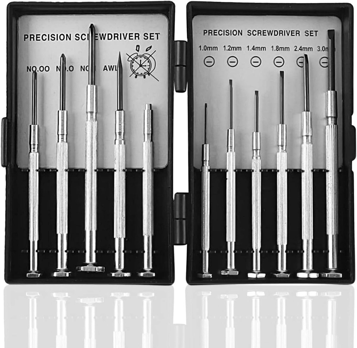 SnelShoppen - 11-in-1 Precision Schroevendraaierset Klein - Professionele Minischroevendraaiers voor Brilreparatie en Horlogemaker - Hoogwaardig Chroo