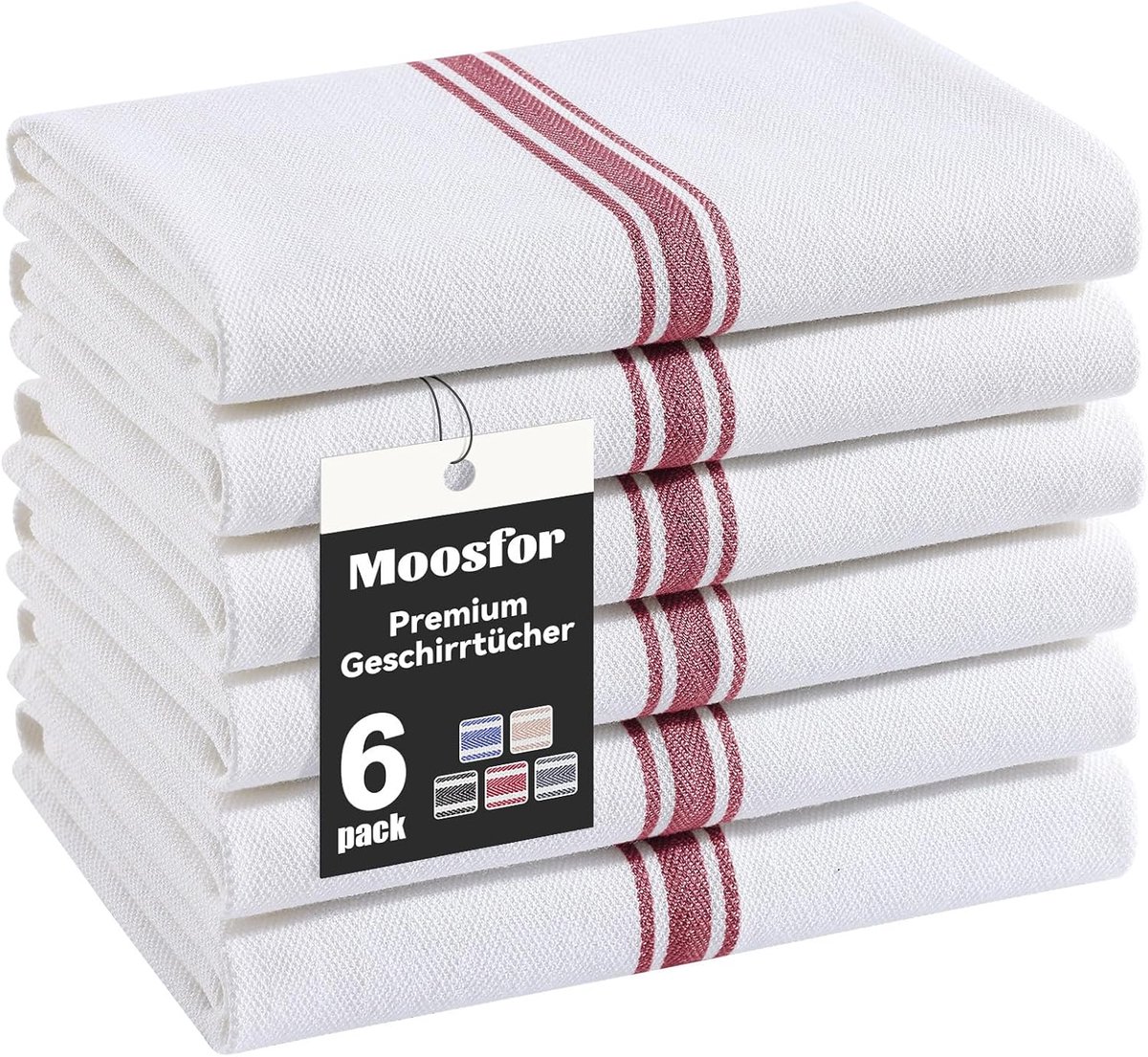 SnelShoppen - Moosfor Theedoeken 100% Katoen, Zachte en Absorberende Keukendoeken, Dikke Premium Vaatdoeken voor Keuken, Poetsdoeken, Set van 5 Stuks