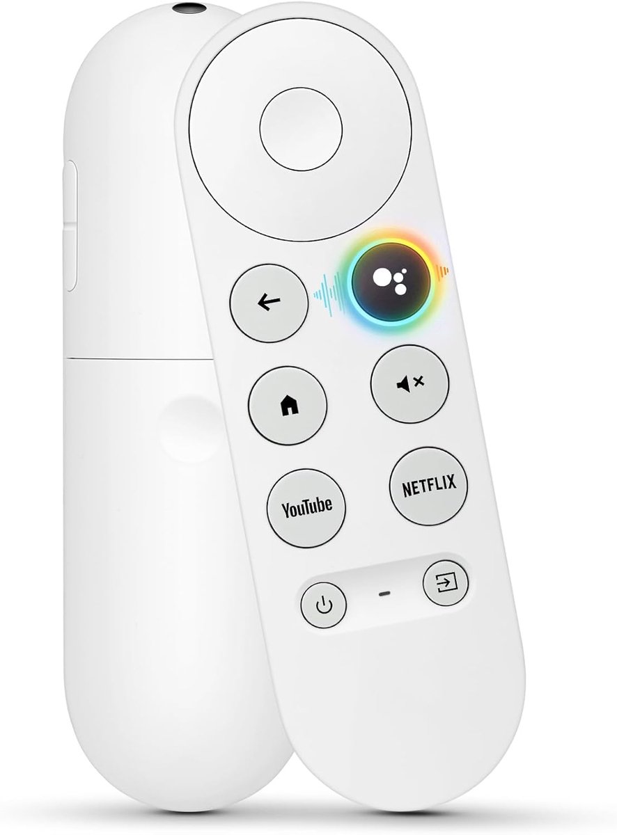 SnelShoppen - Voice Vervanger voor Chromecast TV Afstandsbediening G9N9N - Snow Model - Compatibel met Google TV HD/4K Streaming Stick - Eenvoudig te