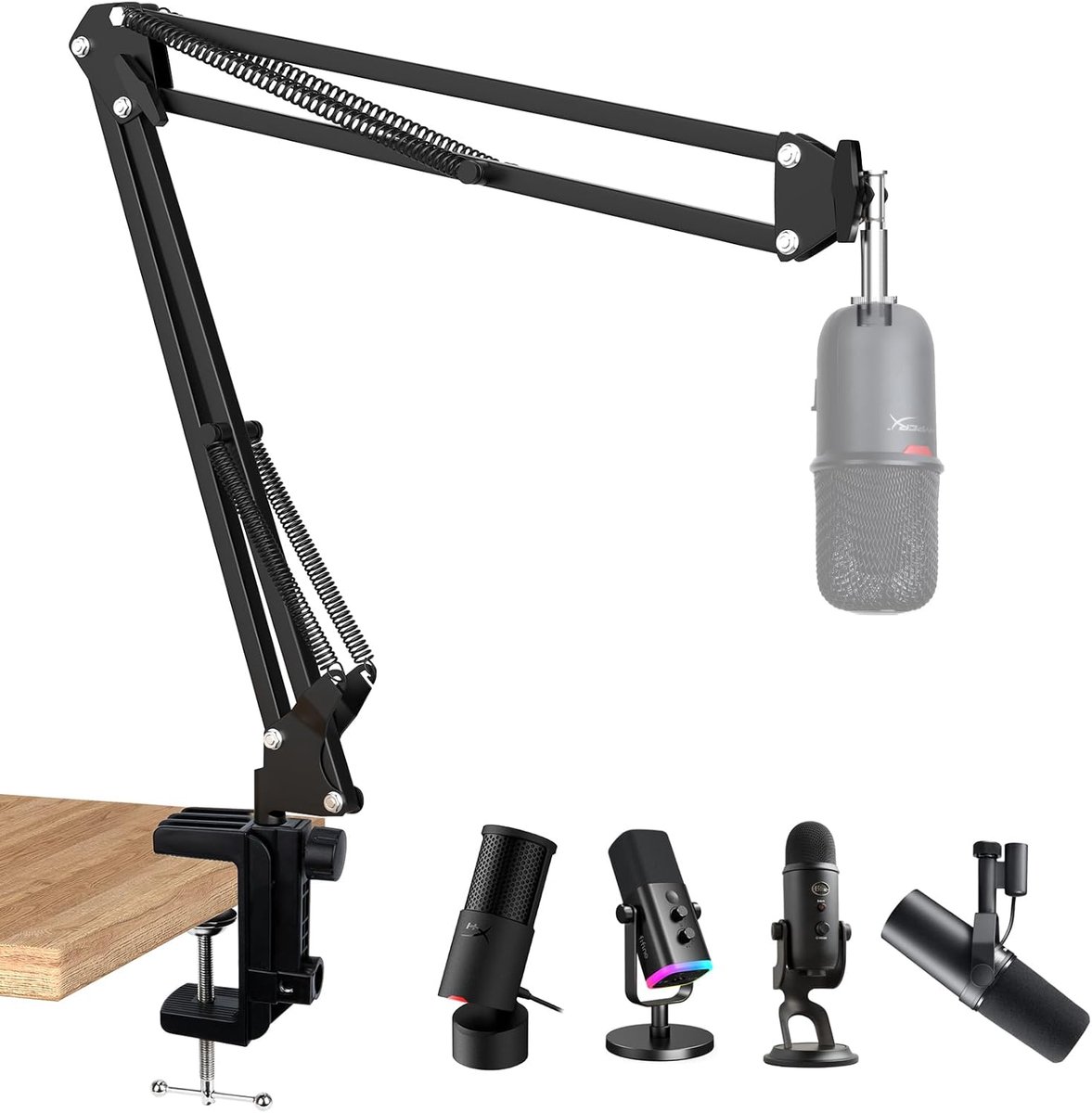 SnelShoppen - SoloCast Boomarm Mic Stand - Verstelbare Schaararm Statief voor Gaming Microfoon - Ideaal voor Podcasters, Muzikanten, Thuisstudio, Zwar