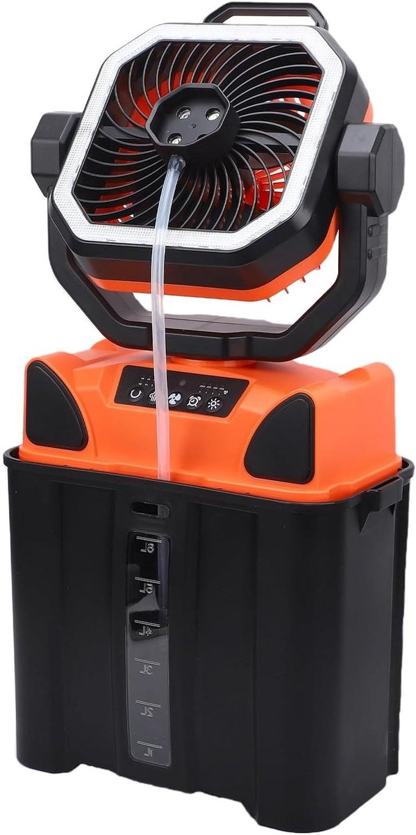 Campingventilator met Vernevelaar - Draagbare Koeler - Buiten Koelen - 6 Liter Watertank - 28.8x15.2x32.8 cm - Wit