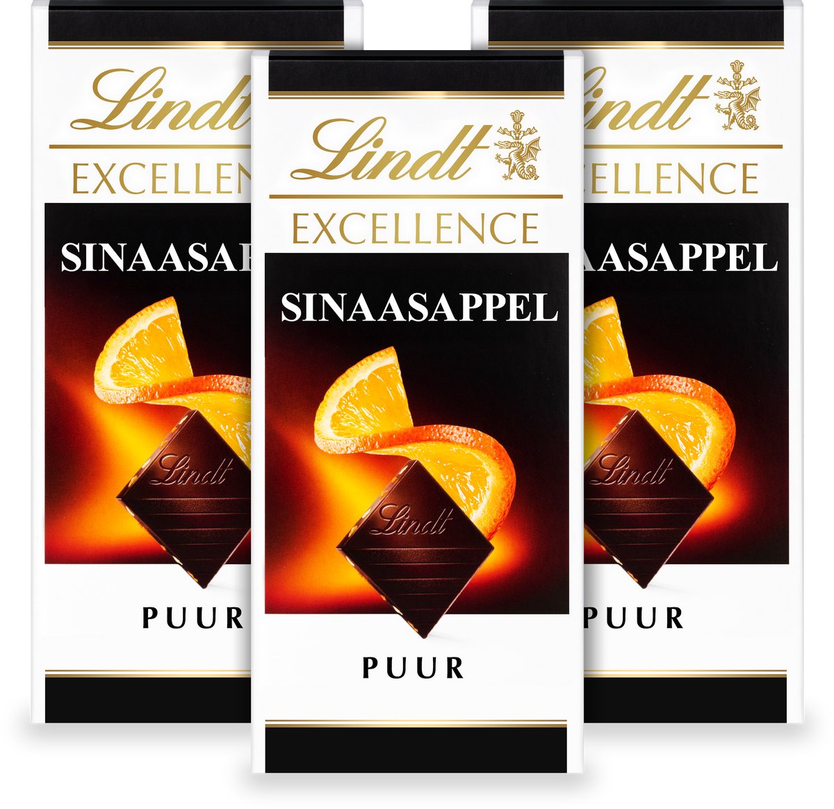 Lindt EXCELLENCE Chocolade Reep Puur - Sinaasappel Pure Chocolade - 100g per reep - 3-pack