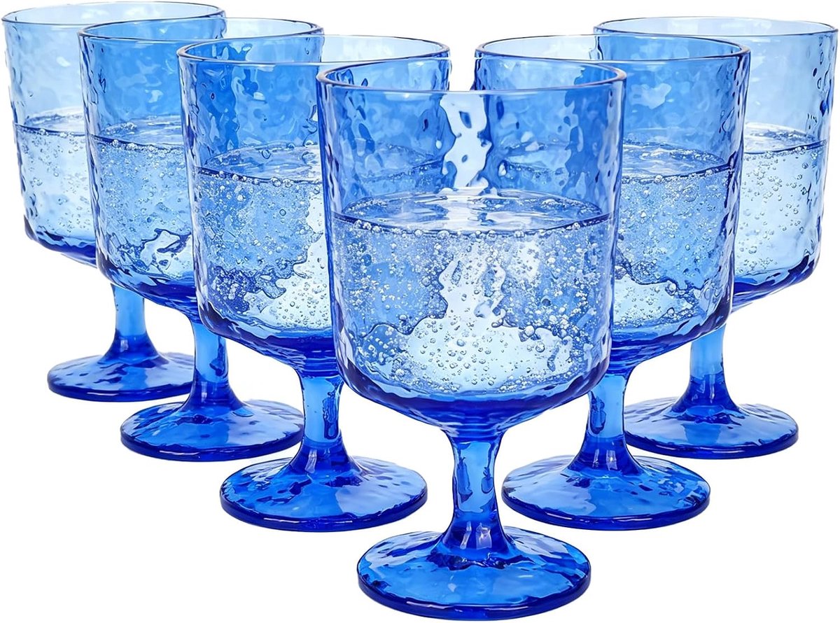 SnelShoppen - Set van 6 Acryl Wijnglazen 325 ml - BPA-vrije Shatterproof Glazen - Duurzame Plastic Wijnglazen voor Feest, Camping, Tuin en Binnengebru