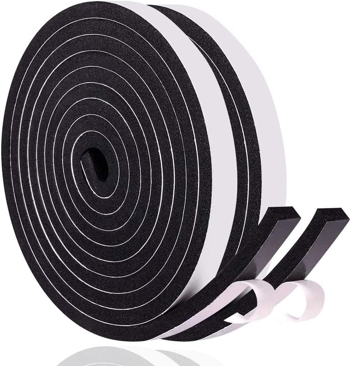 SnelShoppen - Zelfklevende Sealing Tape voor Deuren en Ramen, 10mm x 6mm x 10m, Foam Tape, Rubber Seal tegen Koude Tocht, Geluiddemping, Waterdicht, S