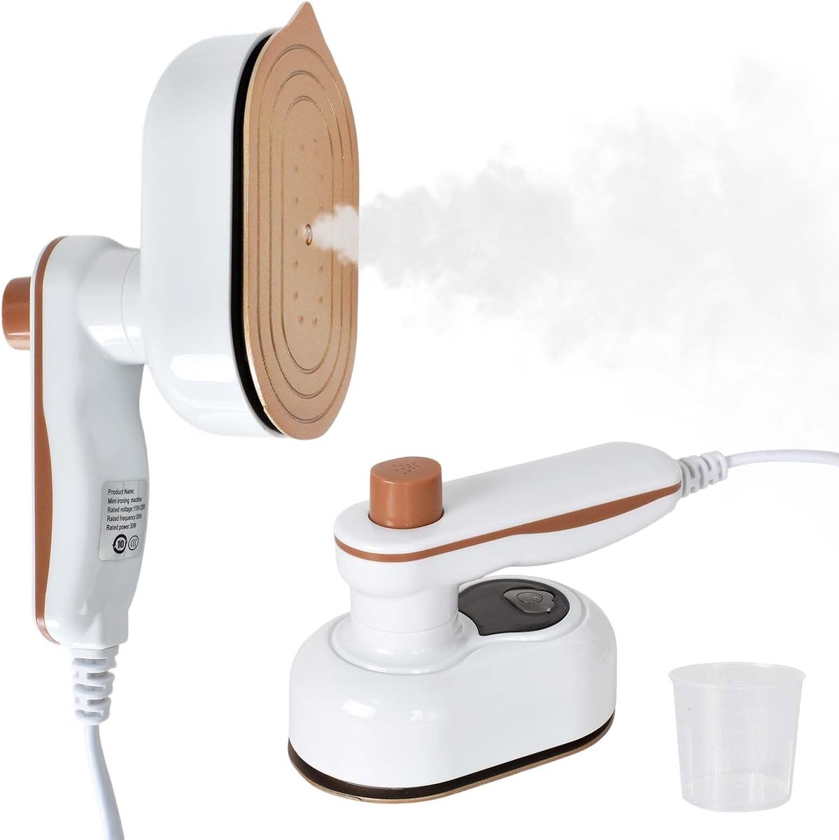 SnelShoppen - Handstoomstrijkijzer, Mini Reiskoeken, 3-in-1 Stoom en Droog Strijkijzer, 180° Draaibare Handvat, Compact en Lichtgewicht voor Thuis, Ka