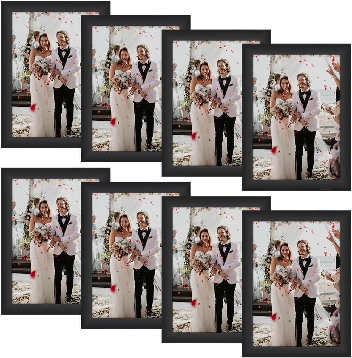 SnelShoppen - Photo Frame 13x18 cm - 8 Stuks Zwarte Fotolijsten van Acryl, Lichtgewicht en Krasbestendig - Perfect voor Thuis, Feest en Decoratie