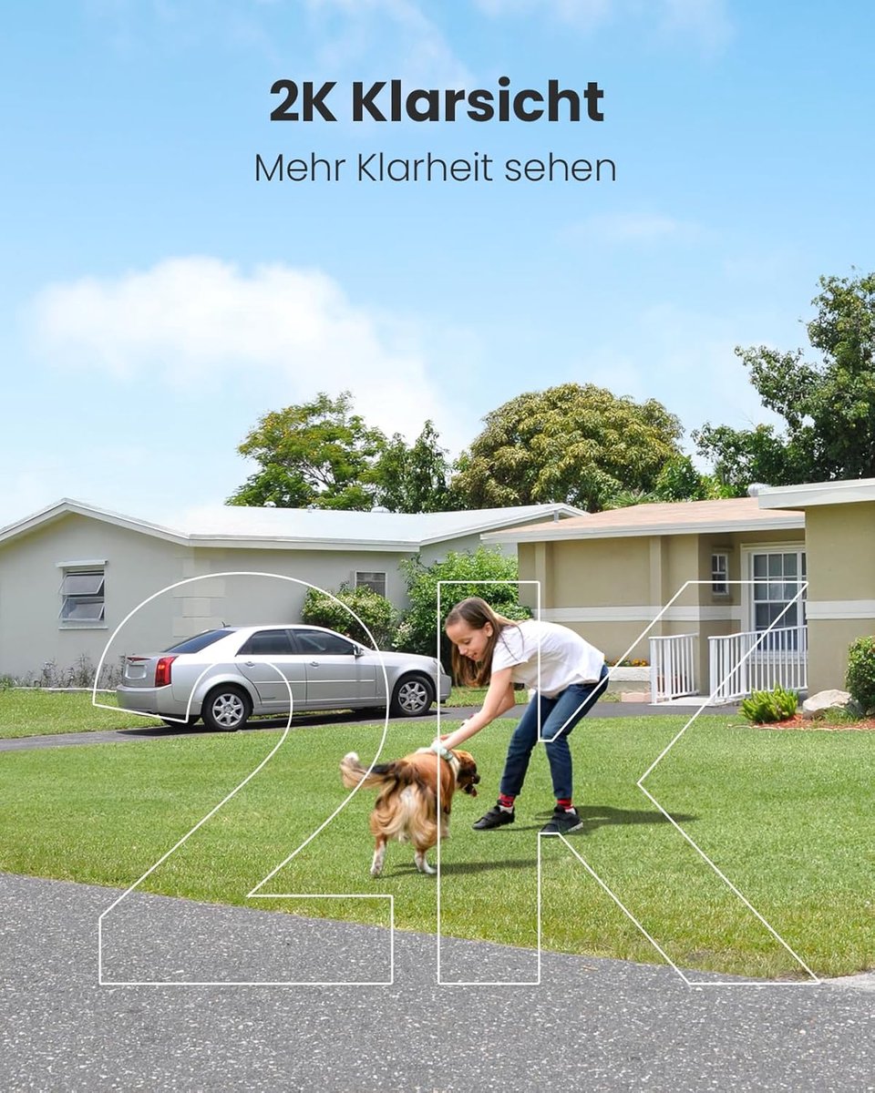 SnelShoppen - 2 Pack 2K Draadloze Outdoor Beveiligingscamera met Kleur Nachtzicht, PIR Bewegingsdetectie, 2-Weg Audio, Cloud/SD Kaart, Alexa, 2.4GHz W