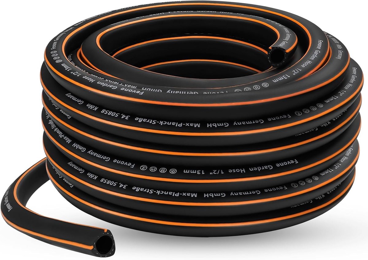 SnelShoppen - Tuinslang 20 m 1/2 inch (13 mm) 4 lagen, Robuust en Flexibel, Draagbaar en Belastbaar tot 25 bar, Ideaal voor Tuin en Buitengebruik