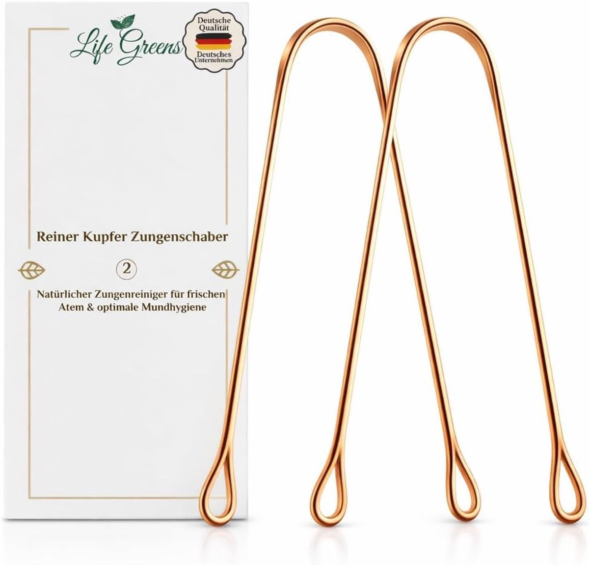 SnelShoppen - Ayurveda Premium Koperen Tong Scraper Set van 2 - Tong Cleaner voor Frisse Adem, Maximale Mondhygiëne, Verwijdert Slechte Adem en Biedt