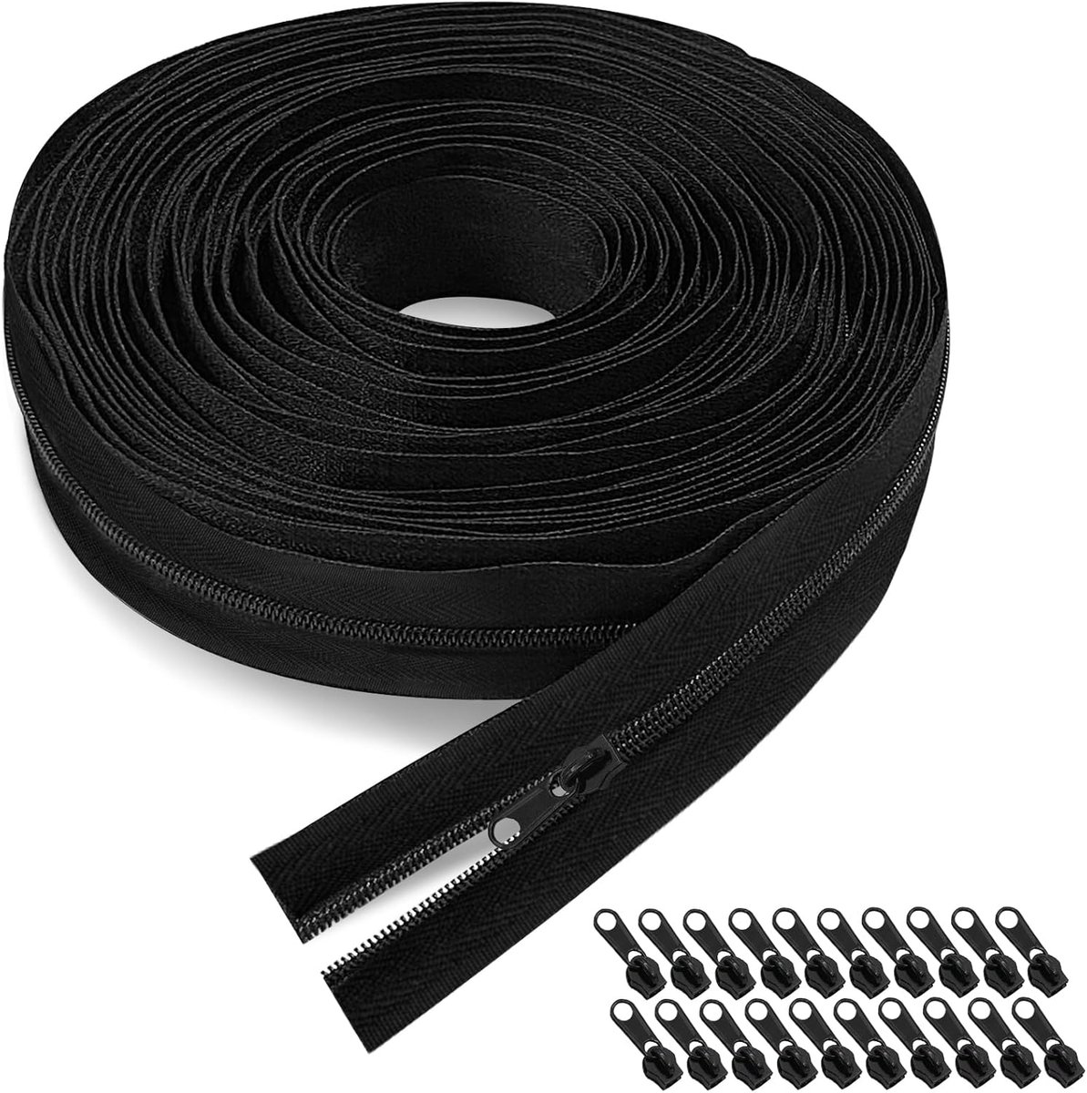 Ritssluiting Rol - Metergoed Ritssluiting - Kleding Maken - Eindeloze Lengte - 10 Meter - Wit