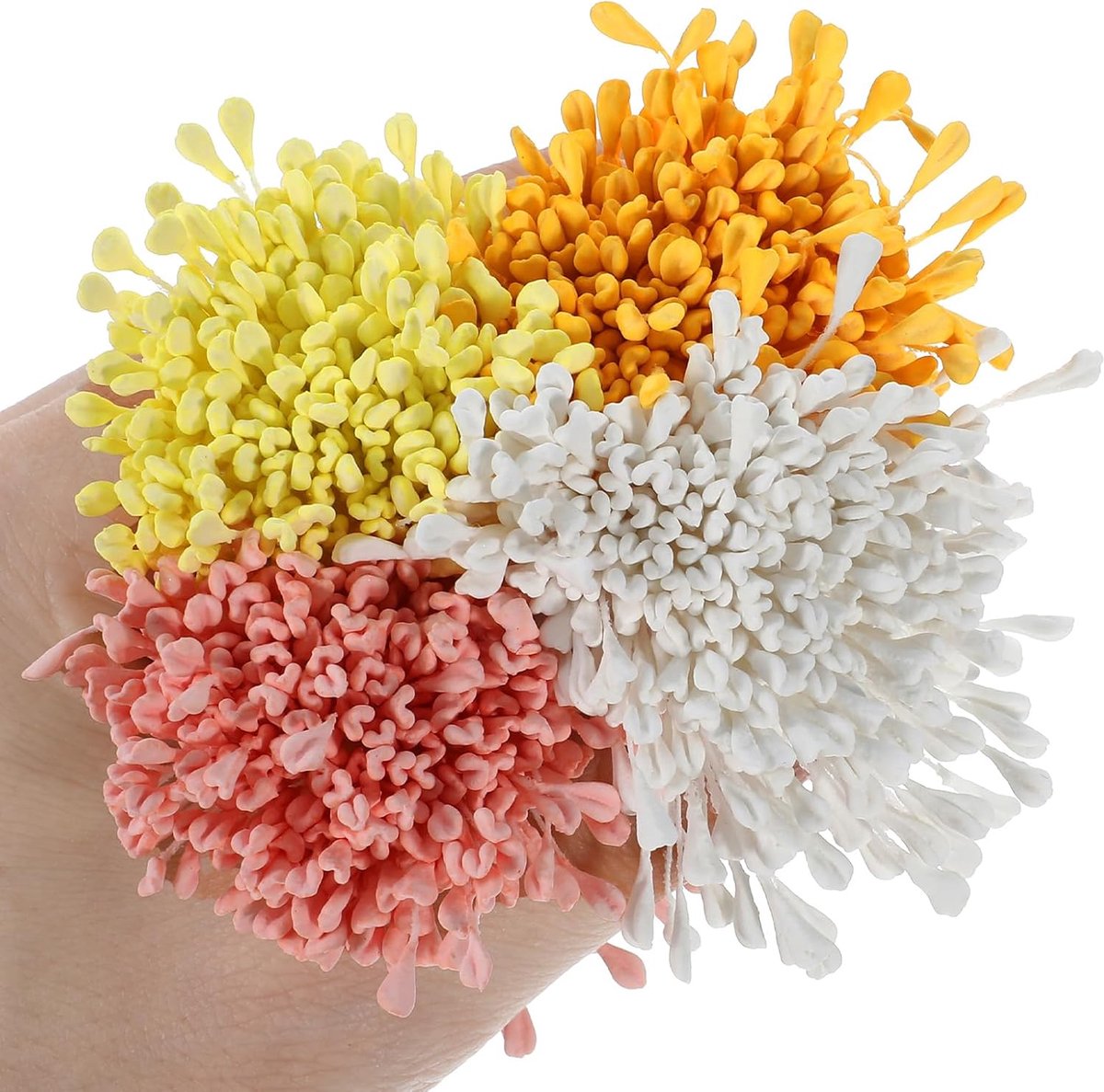 SnelShoppen - 1400Pcs Kunstbloem Stamens met Dubbele Hoofden - 3mm Stamen voor Bloemcreaties - Kunstbloemen voor Bruiloft, Scrapbook, Pasen, Decoratie