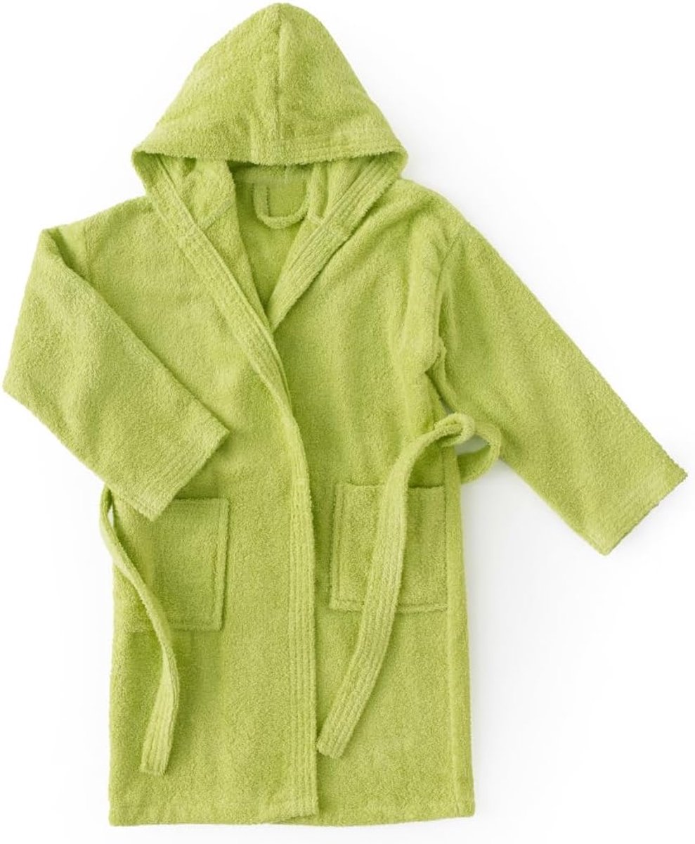 SnelShoppen - Comfortabele badjas voor meisjes en jongens, 100% katoen, badstof, 450 g/m², uniseks, perfecte badjas voor kinderen, luxe en zachtheid,