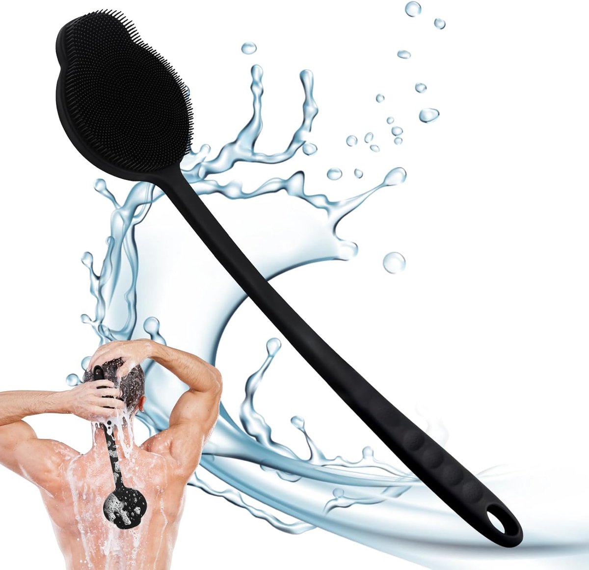 SnelShoppen - Upgrade Silicone Body Scrubber met Lange Handgreep - Exfoliërende Doucheborstel voor Volledige Lichaamsverzorging - Antislip, Milieuvrie