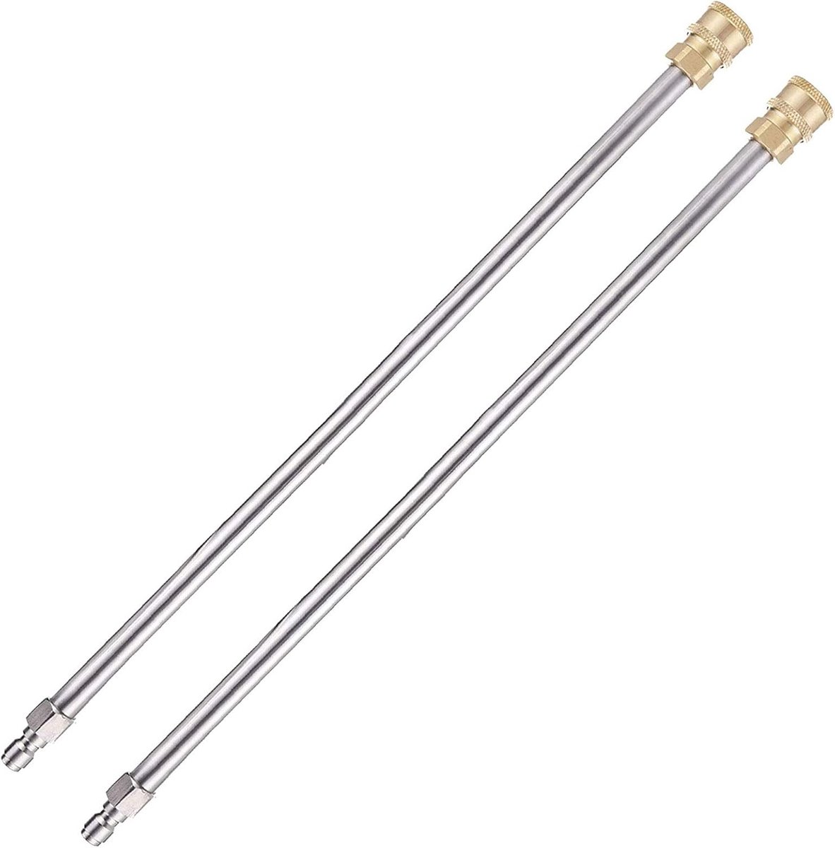 SnelShoppen - 2 Pcs Drukreiniger 4000 PSI, 33 cm Lansen, Universele Reinigingsaccessoires met Snelle Koppeling, RVS en Messing, Voor Gasoline en Elekt