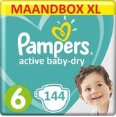 Pampers Active Baby Dry Maat 6 – 144 Luiers Maandbox XL